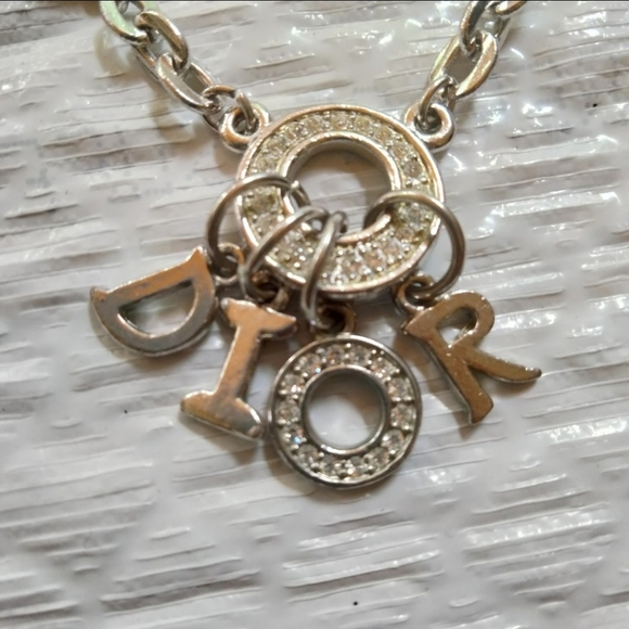 Vintage Dior Crystal Multi Charm Silver Tone Choker Necklace & Charm Bracelet. - Picture 3 of 8